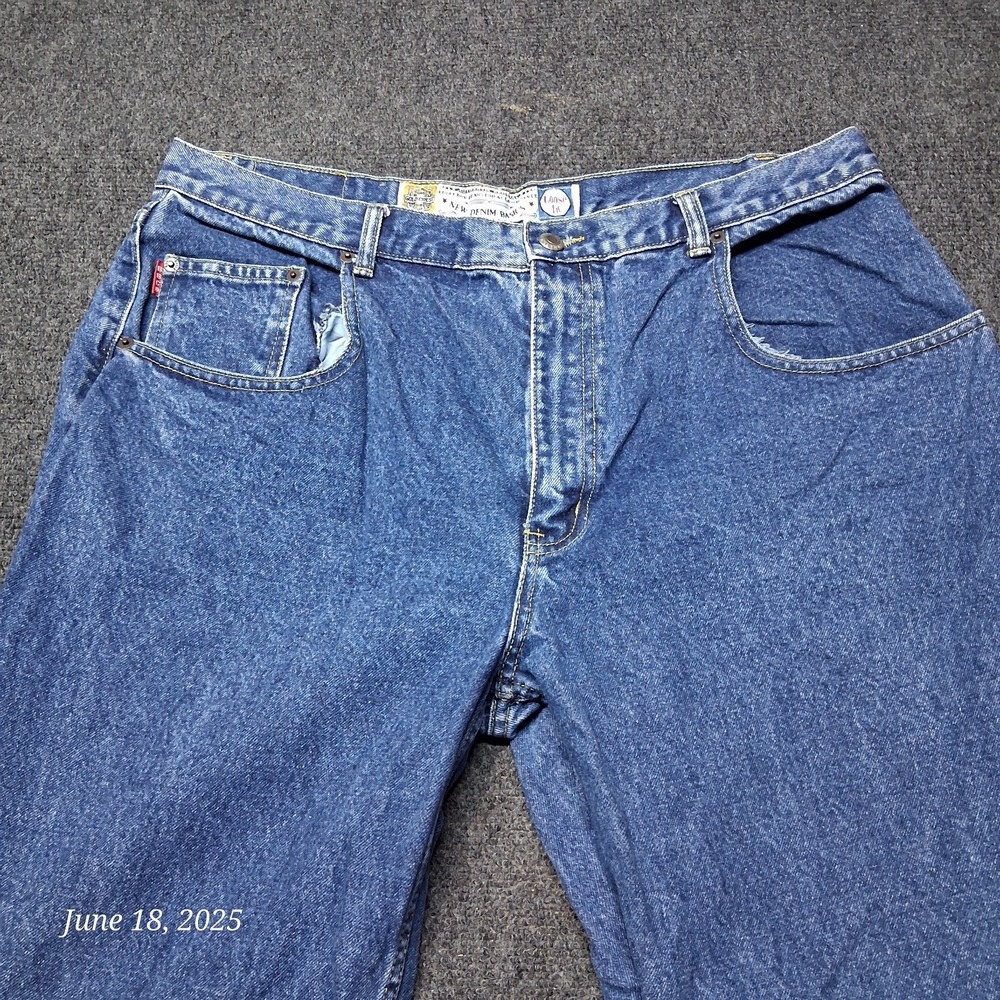 Vintage Bugle Boy Loose‎ Fit Gold Crest Jeans Men Size 38x34 Blue Y2K